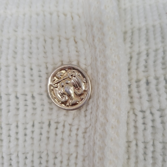Full Fashioned Vintage Ivory Knit Cardigan Button Up 100% Virgin Acrylic Fibers - Picture 3 of 8